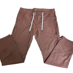 Vuori Women's Ripstop Terracotta Pink Stretch Cotton Drawstring Pants Size XL